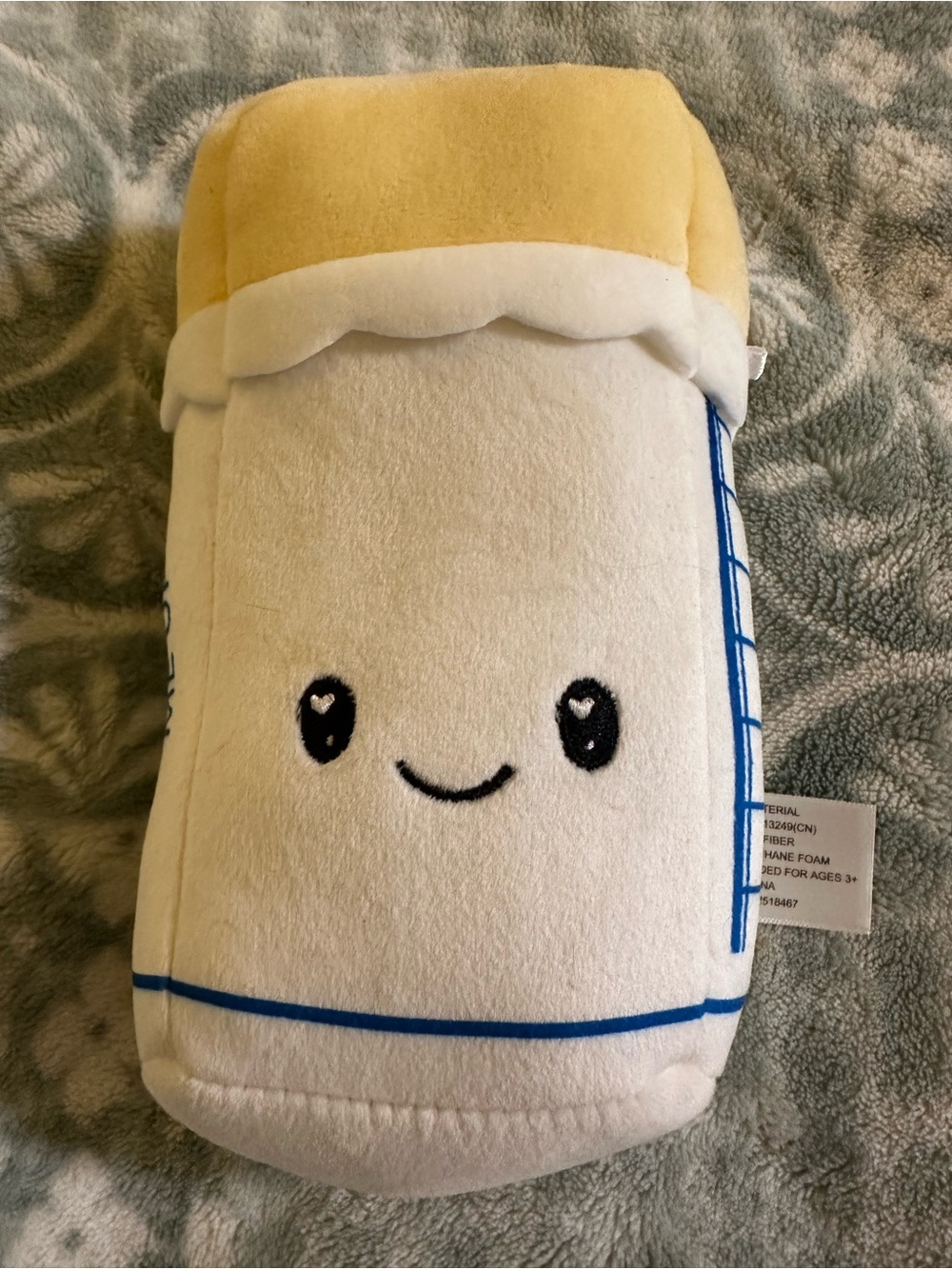Butter Yellow & White Plush with Cute Face